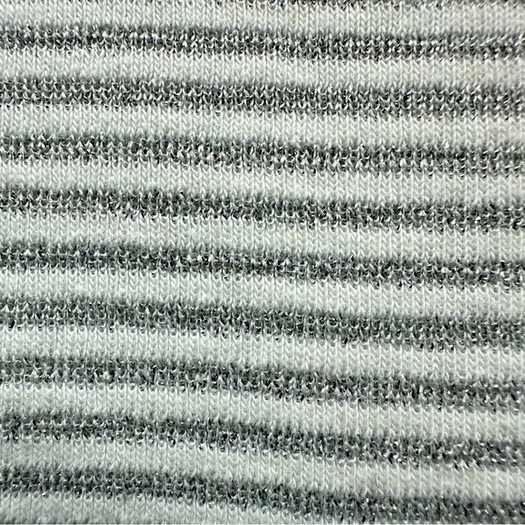Banana Republic Silver Metallic Stripe Long Sleeve Scoop Neck Jersey, Small - Picture 3 of 12